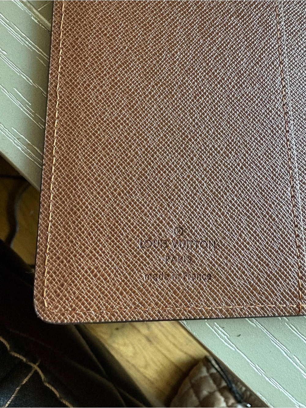 FaSHION Agenda Notebook Monogram Canvas Tablet Case with Tan Snap - Picture 8 of 10